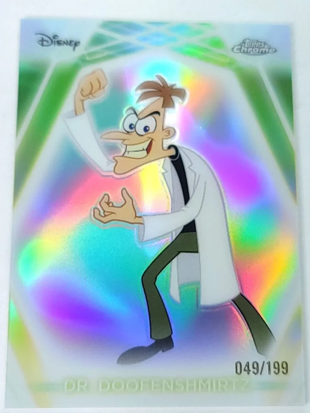 Dr Doofensmirtz Topps 2026 Disney Neon Holo Chrome Refractor Limited 049/199 CNE